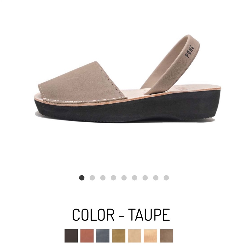 Pons avarcas taupe platform shoes 39 9